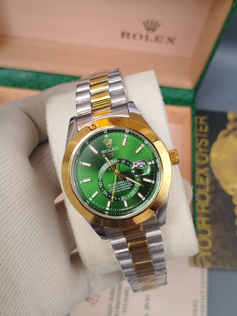 Rolex Sky-Dweller – Green Dial Two-Tone Oyster Perpetual Watch