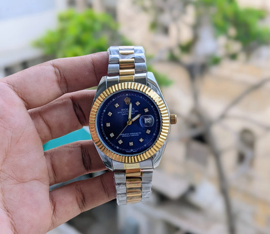 Rolex Oyster Perpetual Datejust – Two-Tone Blue Dial Luxury Watch