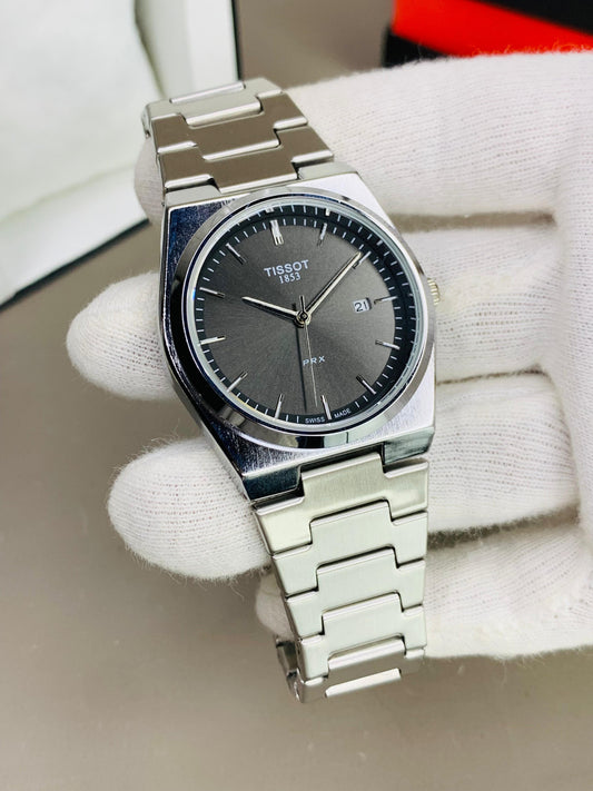 Tissot PRX Quartz – Grey Sunburst Dial Stainless Steel Watch
