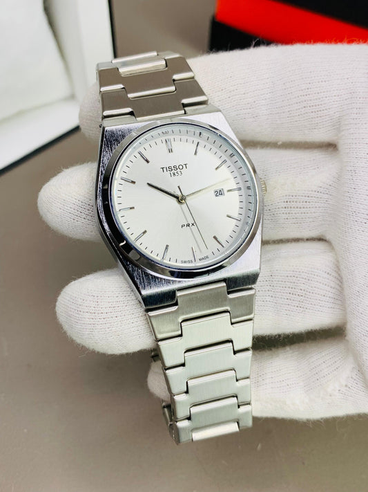 Tissot PRX Quartz – Silver White Dial Stainless Steel Watch