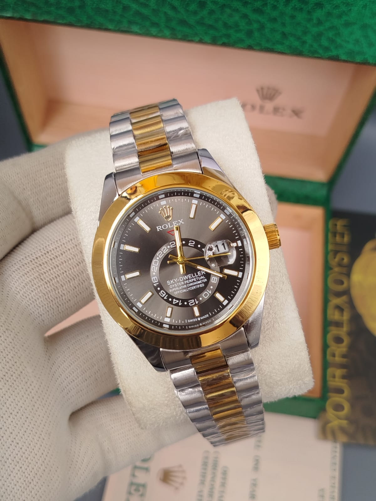 Rolex Sky-Dweller – Black Dial Two-Tone Oyster Perpetual Watch