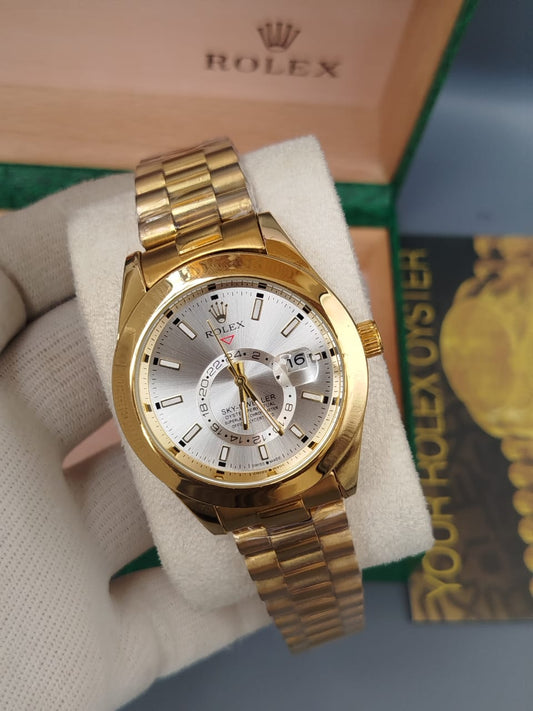 Rolex Sky-Dweller – Silver Dial 18k Yellow Gold Oyster Perpetual Watch