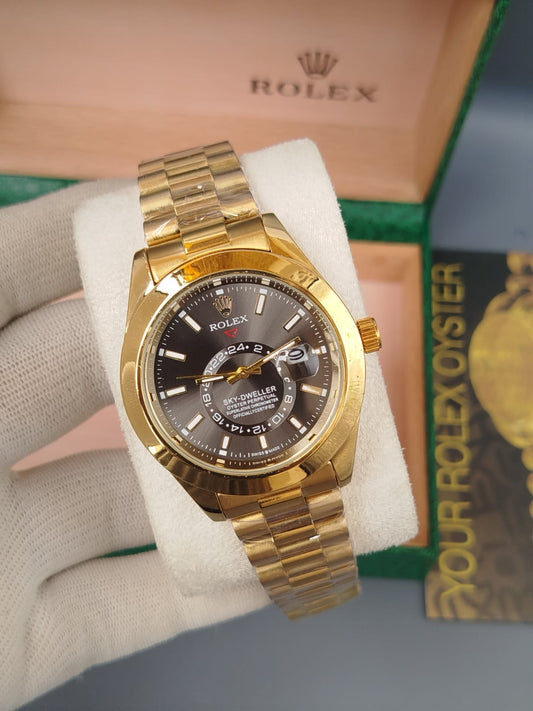 Rolex Sky-Dweller – Black Dial 18k Yellow Gold Oyster Perpetual Watch
